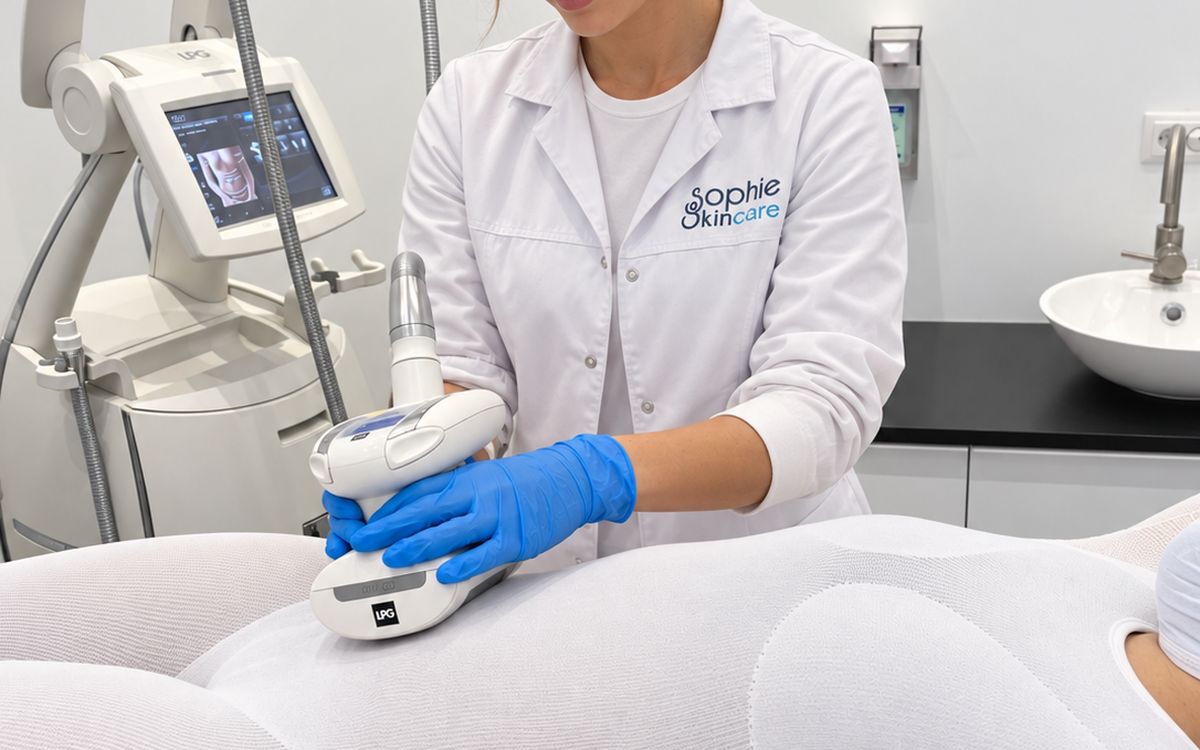 Bodyshape-specialist voert een LPG Endermologie-behandeling uit bij Sophie Skincare Bodyshape in Voorburg